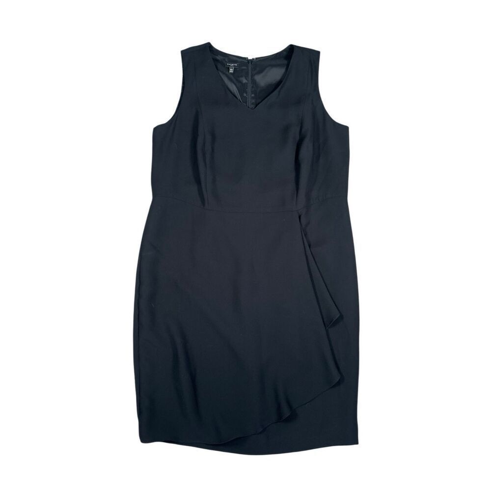 Talbots Black Sheath Sleeveless Blouson Dress Plus Size 14W Work Office Career